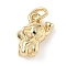 Brass Charms, Cadmium Free & Lead Free, Real 18K Gold Plated, with Jump Ring, Elephant, 12x9x6mm, Hole: 3mm