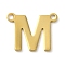 304 Stainless Steel Charms, Real 18K Gold Plated, Letter Charm, Letter M, 10x12.5x1mm, Hole: 1mm