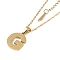 Ion Plating(IP) Initial Letter 304 Stainless Steel Pendant Necklaces, Real 18K Gold Plated, Letter G, 15.87 inch(40.3cm), Pendant: about 17x13.5mm