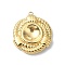 304 Stainless Steel Pendant Cabochon Settings, Flat Round, Real 14K Gold Plated, Tray: 8mm, 22.5x20x4mm, Hole: 1.6mm