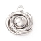 Non-Tarnish 304 Stainless Steel Pendants, with 201 Stainless Steel Beads , Tricyclic, Stainless Steel Color, 20x16x8mm, Hole: 2mm