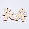 Undyed Wood Pendants, Human, Blanched Almond, 45x30x2mm, Hole: 3mm