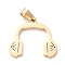 304 Stainless Steel Pendants, Laser Cut, Headset, Golden, 17x20x1mm, Hole: 3x5mm