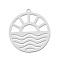 Non-Tarnish 201 Stainless Steel Pendants, Laser Cut, Flat Round, Stainless Steel Color, 27x25x1mm, Hole: 1.6mm