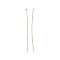 Brass Flat Head Pins, Cadmium Free & Lead Free, Real 18K Gold Plated, 50mm, Head: 1.8mm, Pin: 0.6mm, 22 Gauge