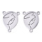 Non-Tarnish 201 Stainless Steel Chandelier Component Links, 3 Loop Connectors, Oval, Stainless Steel Color, 29x22.5x1mm, Hole: 2mm