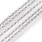 Tarnish Resistant 304 Stainless Steel Cable Chain, Soldered, Flat Oval, Stainless Steel Color, 10m