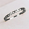 Hollow Out Heart Brass Finger Rings for Women, Black, 3mm, US Size 10(19.8mm)