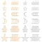 60Pcs 6 Styles 2 Colors 304 Stainless Steel Charms, Laser Cut, Moon & Star, Golden & Stainless Steel Color, 5pcs/style