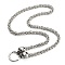 304 Stainless Steel Byzantine Chain Necklace, Chainmaille Weaves Jewelry with 316L Surgical Stainless Steel  Skull Clasps, Antique Silver & Stainless Steel Color, 27.76 inch(70.5cm)