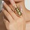 Alloy Finger Rings, Beetle, Antique Golden, Inner Diameter: 17mm