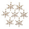 Brass Micro Pave Cubic Zirconia Pendants for Christmas, Snowflake, Long-Lasting Plated, Light Gold, Clear, 23.5x18.5x3.5mm, Hole: 1.4mm