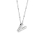 1pc Brass Chain with Alloy Letter Pendants Necklaces, Lead Free & Nickel Free & Cadmium Free, Platinum, Letter V, 17.99~18.23 inch(45.7~46.3cm), pendants: 20~22.5x13~23mm