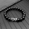 High Beauty Pure Black Bracelet Beaded Lucky Transfer Pixiu Bracelet Simple Style Couple Gift to the Small Market