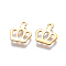 201 Stainless Steel Charms, Crown, Golden, 13x11x0.5mm, Hole: 1.2mm
