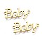 201 Stainless Steel Link Connectors, Laser Cut, Word Baby, Golden, 10x22x1mm, Hole: 1.5mm