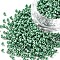 Glass Seed Beads, Opaque Colors Lustered, Round, Medium Sea Green, 3mm, Hole: 1mm, about 10000pcs/pound