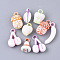 Craft Style Acrylic Pendants, Fruit, Mixed Color, 18~29x10~16x5~11mm, Hole: 3mm