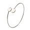 304 Stainless Steel Cuff Blank Bangle Bases with Round Tray, Solid, Stainless Steel Color, Tray: 10mm, Inner Diameter: 2-3/8 inch(6cm)