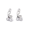 Brass Micro Pave Clear Cubic Zirconia Pendants, Cadmium Free & Nickel Free & Lead Free, Bowknot Charms, Real Platinum Plated, 9x4.5x3mm, Hole: 0.8mm