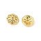 Brass Bead Caps, Flower, Real 18K Gold Plated, 6x2mm, Hole: 1mm