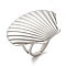 304 Stainless Steel Finger Rings, Shell, Stainless Steel Color, Inner Diameter: Adjustable