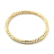 Ion Plating(IP) 304 Stainless Steel Grooved Hinged Bangles, Real 14K Gold Plated, Inner Diameter: 2-3/8x2 inch(6.05x5.1cm)