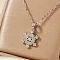 Christmas Snowflake Brass Cubic Zirconia Pendant Necklaces, Simple and Elegant, Platinum, 15.75 inch(40cm)