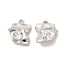 Glass Twist Polygon Pendants, with Platinum Alloy Finding, Long-Lasting Plated, Cadmium Free & Lead Free, Clear, 18x15x5.5mm, Hole: 1.6mm