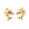 Brass Pendants, Rack Plating, Dolphin, Golden, 16x15.5x3.5mm, Hole: 1mm