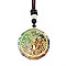 Orgonite Chakra Natural & Synthetic Mixed Stone Pendant Necklaces, Nylon Thread Necklace for Women, Flat Round, Flower, 25.59 inch(65cm)