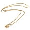 PVD Vacuum Plating 304 Stainless Steel Rugby Pendant Necklaces, Golden, 23.62''(60cm), Rugby: 29x12.5x11.5mm