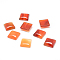Natural Carnelian Gemstone Cabochons, Square, Dyed, 10x10x5mm