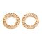 Brass Linking Rings, Cadmium Free & Nickel Free & Lead Free, Hollow Twisted Ring, Real 18K Gold Plated, 20x1.5mm, Inner Diameter: 12mm
