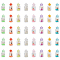 40Pcs 8 Colors Transparent & Luminous Plastic Pendants, Glow in the Dark, Drift Bottle with Conch inside, Mixed Color, 15x29mm, Hole: 1.8mm, 5pcs/color