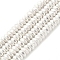 Electroplated Synthetic Non-Magnetic Hematite Beads Strands, Faceted Rondelle, Silver Plated, 3x6x3mm, Hole: 1mm, about 140pcs/strand, 16.30''(41.4cm)