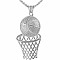 Basketball Alloy Pendant 201 Stainless Steel Box Chain Necklaces, Stainless Steel Color, 27.56 inch(70cm)