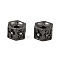 Brass Cubic Zirconia Beads, Long-Lasting Plated, Lead Free & Cadmium Free, Hexagon with Cross, Gunmetal, 7x8x5mm, Hole: 2mm