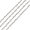 Iron Cable Chains, Unwelded, with Spool, Oval, Lead Free, Platinum Color, 5x3x1mm, about 328.08 Feet(100m)/roll