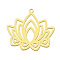 201 Stainless Steel Pendants, Laser Cut, Lotus PVD Vacuum Plating, Flower, Golden, 27x30x1mm, Hole: 1.6mm