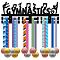 Fashion Wood Medal Hanger Holder, 2 Line Display Wall Rack, with Screws & Anchor Plug, Gymnastics, 150x400mm, Hole: 5mm