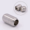 Tarnish Resistant 304 Stainless Steel Magnetic Clasps with Glue-in Ends, Column, Stainless Steel Color, 21x12mm, Hole: 8mm