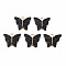 Resin Pendants, with Glitter Powder and Light Gold Plated Alloy Findings, Cadmium Free & Lead Free, Butterfly, , Black, 14x16x3.5mm, Hole: 1.6mm