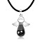 Angel Natural Black Agate Pendant Necklaces, No Size