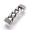 304 Stainless Steel Links connectors, For Leather Cord Bracelets Making, Antique Silver, 54x15x9mm