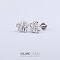 Stainless Steel Micro Pave Clear Cubic Zirconia Cartilage Earrings for Women Men, Flat Back Earring, Flower, 6mm, Pin: 1.2mm