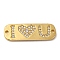 Rack Plating Brass Micro Pave Clear Cubic Zirconia Connector Charms, Rectangle Links, Long-Lasting Plated, Lead Free & Cadmium Free, Real 18K Gold Plated, 9x27x2mm, Hole: 1.5mm