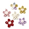 Polyester Pendants, Flower, with Platinum Jump Ring, Mixed Color, 56x59x10mm, Hole: 5mm
