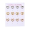 Ion Plating(IP) 304 Stainless Steel Heart Stud Earrings, with Micro Pave Cubic Zirconia, Mixed Color, Clear, 10x9mm