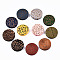 Painted Natural Wood Beads, Laser Engraved Pattern, Flat Round with Leopard Print, Mixed Color, 20x5mm, Hole: 1.5mm